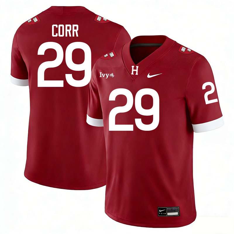 Harvard Crimson #29 Kieran Corr College Football Jerseys,Uniforms Stitched-Crimson